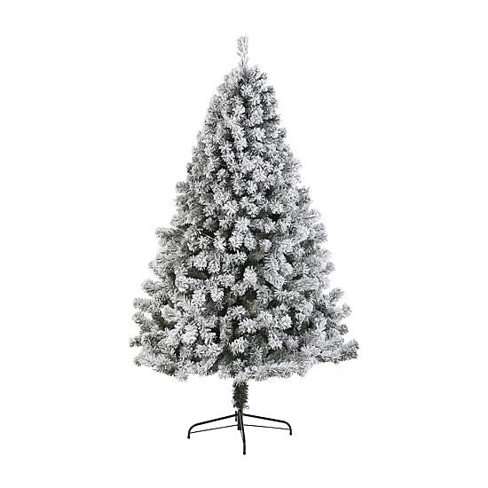 Nearly Natural 7 Foot West Virginia Flocked Fir Christmas Tree