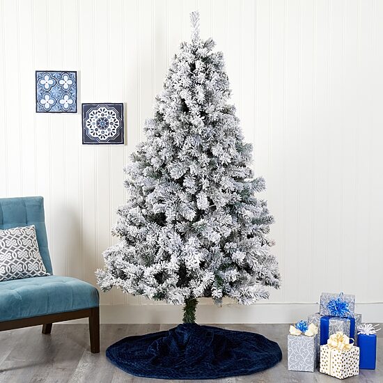 Nearly Natural 7 Foot West Virginia Flocked Fir Christmas Tree