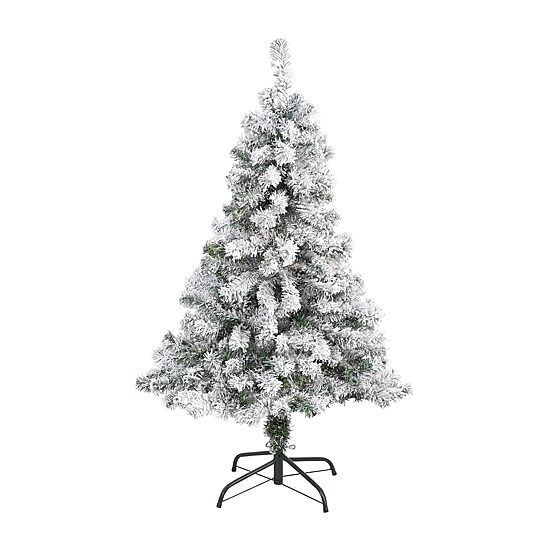 Nearly Natural 4 Foot Rock Springs Flocked Spruce Christmas Tree