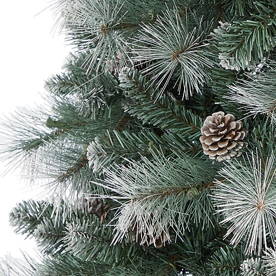 Nearly Natural 7 Foot Pine With Pine Cones And 882 Bendable Branches And 400 Clear Lights Pre-Lit Christmas Tree