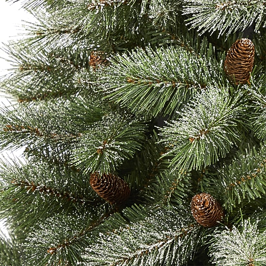 Nearly Natural 6 Foot Snowed French Alps Mountain Pine With Pine Cones And 583 Bendable Branches Christmas Tree