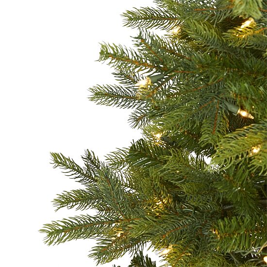 Nearly Natural 4 Foot North Carolina Spruce With 207 Bendable Branches And 100 Clear Lights Pre-Lit Christmas Tree