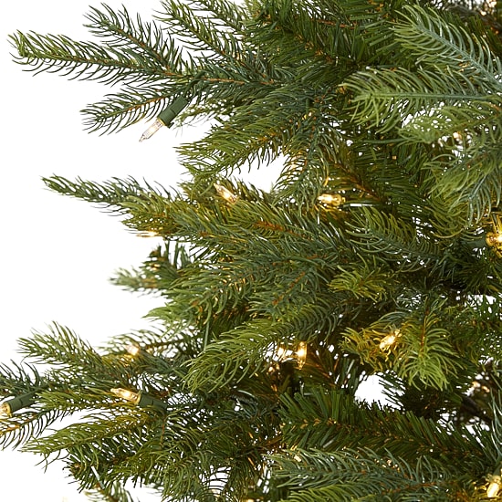 Nearly Natural 7 Foot North Carolina Spruce With 931 Bendable Branches And 450 Clear Lights Pre-Lit Christmas Tree