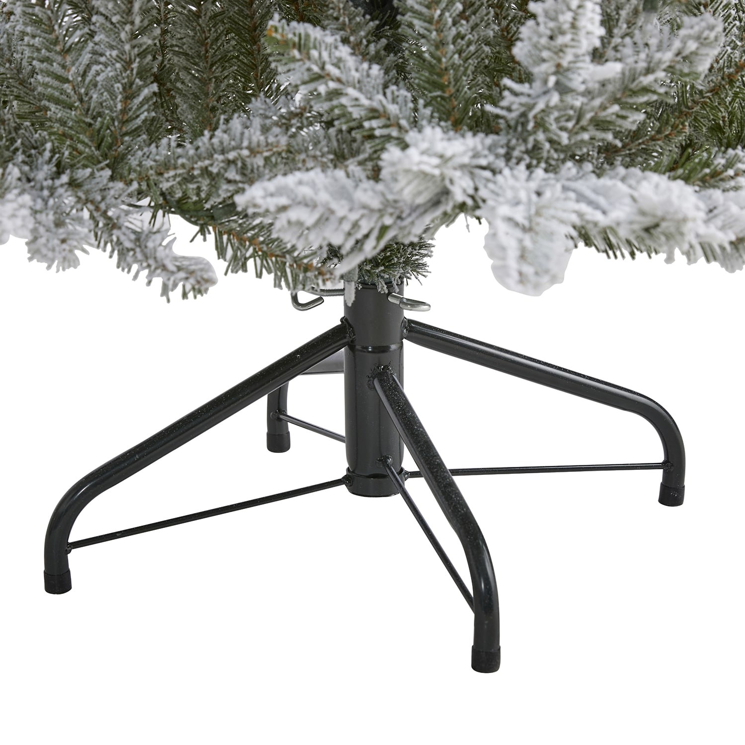 Nearly Natural 5 Foot West Virginia Flocked Spruce With 604 Bendable Branches And 200 Clear Lights Pre-Lit Christmas Tree