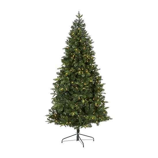 Nearly Natural 7 Foot Grand Teton Flat Back Spruce With 953 Bendable Branches And 220 Clear Led Lights Pre-Lit Christmas Tree