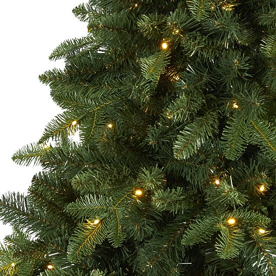 Nearly Natural 7 Foot Grand Teton Flat Back Spruce With 953 Bendable Branches And 220 Clear Led Lights Pre-Lit Christmas Tree
