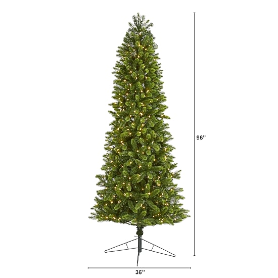 Nearly Natural 8 Foot Spruce With 1294 Bendable Branches And 600 Warm White (Multifunction) Led Lights Pre-Lit Christmas Tree
