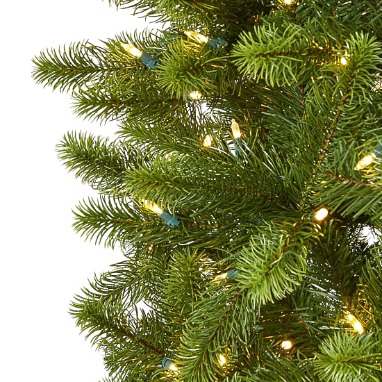 Nearly Natural 8 Foot Spruce With 1294 Bendable Branches And 600 Warm White (Multifunction) Led Lights Pre-Lit Christmas Tree