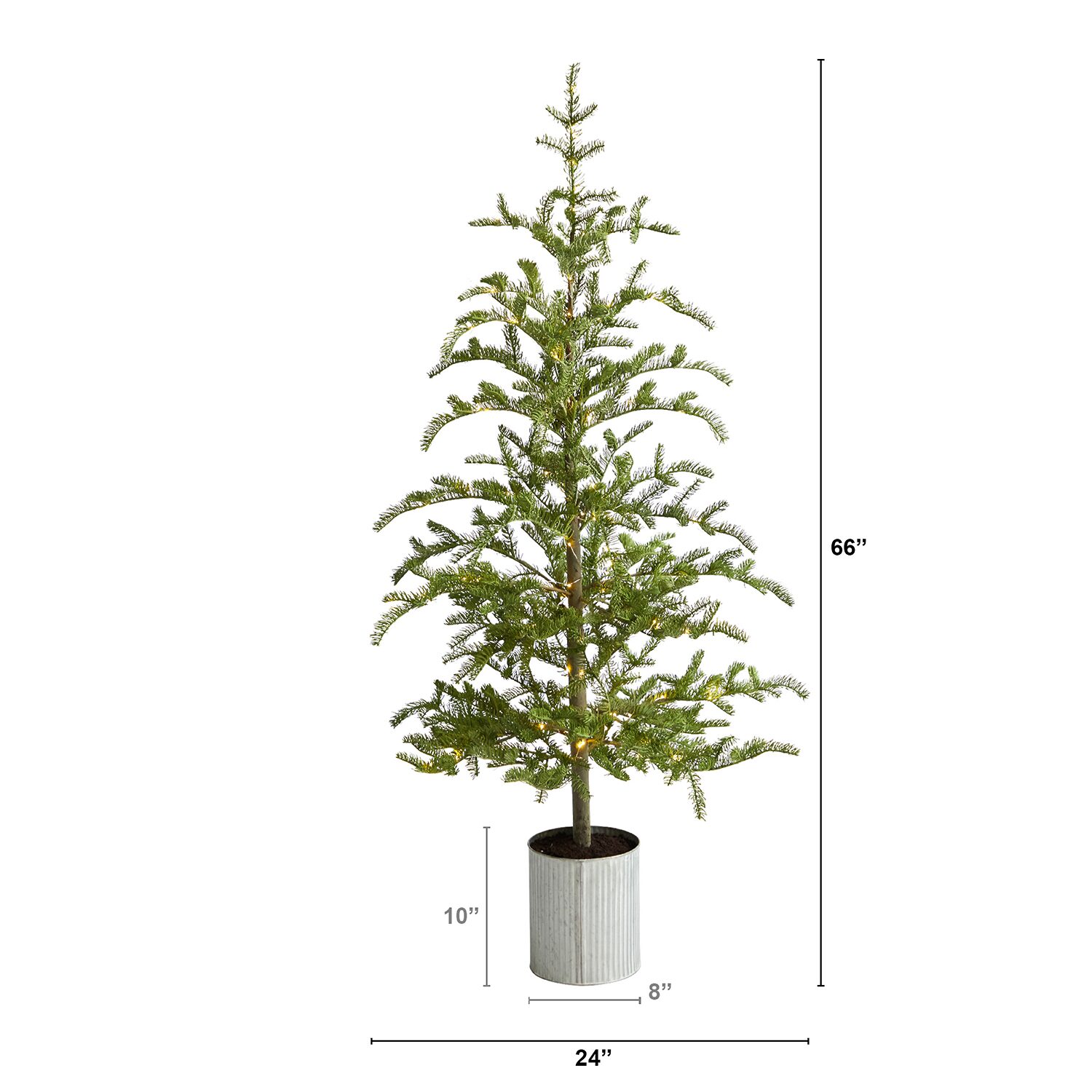 Nearly Natural Christmas In Decorative Planter With 150 Lights 5 1/2 Foot Pre-Lit Pine Christmas Tree