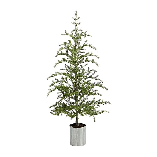 Nearly Natural Christmas In Decorative Planter With 150 Lights 5 1/2 Foot Pre-Lit Pine Christmas Tree