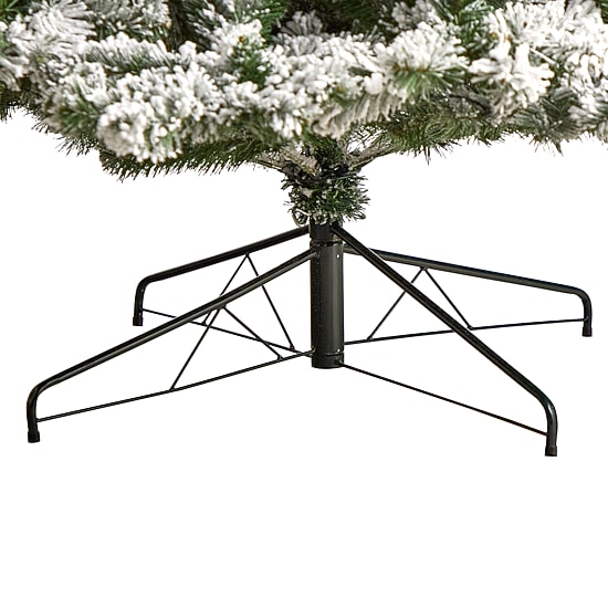 Nearly Natural 9 Foot  West Virginia Flocked Fir With 650 Clear Led Lights And 1320 Bendable Branches Pre-Lit Christmas Tree