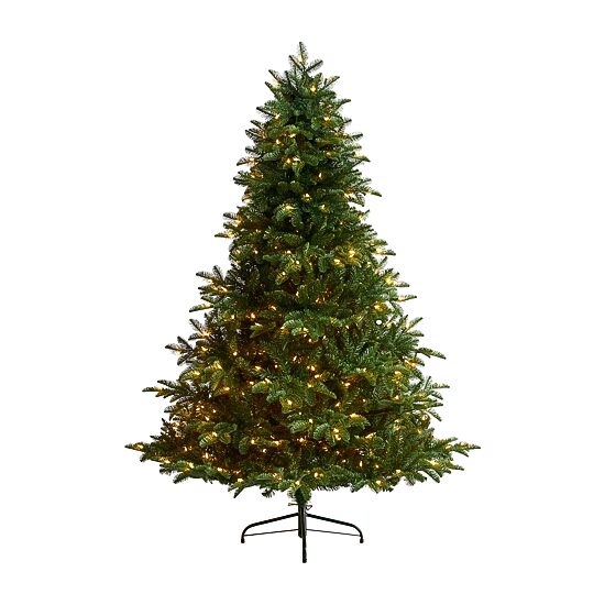 Nearly Natural 6 Foot South Carolina Spruce With 1908 Bendable Branches And 400 White Warm Lights Pre-Lit Christmas Tree