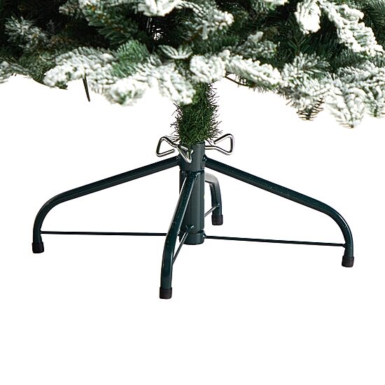 Nearly Natural 5 Foot North Carolina Flocked Fir With 1247 Bendable Branches And 350 Warm White Lights Pre-Lit Christmas Tree