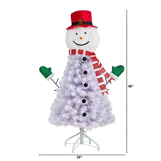 Nearly Natural 4 Foot Snowman Christmas With 234 Bendable Branches Christmas Tree