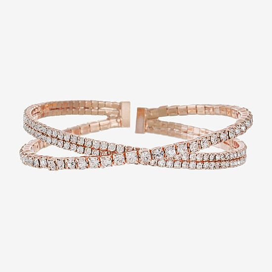 Monet Jewelry Timeless Rose Gold Womens Cuff Bracelet