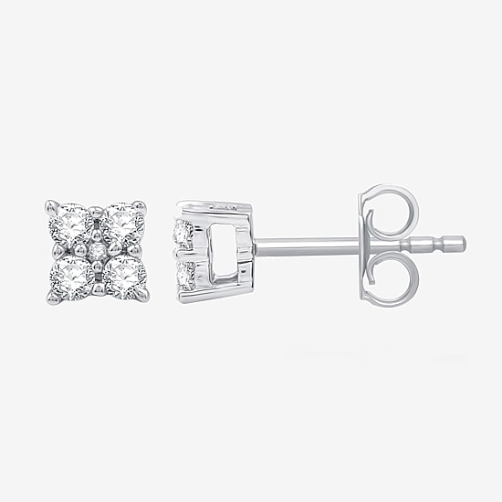 1/4 CT. T.W. Lab Grown White Diamond Sterling Silver 4.7mm Stud Earrings