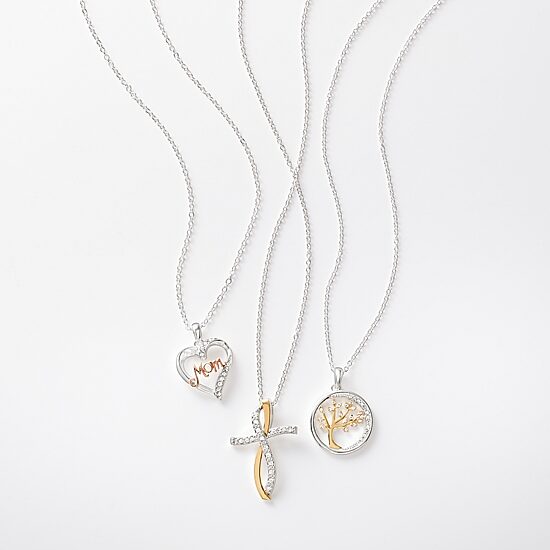 Gratitude & Grace Womens Cubic Zirconia Pure Silver Over Brass Cross 16 Inch Pendant Necklace