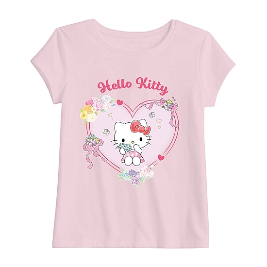 Toddler Girls Crew Neck Short Sleeve Regular Fit Hello Kitty Graphic T-Shirt