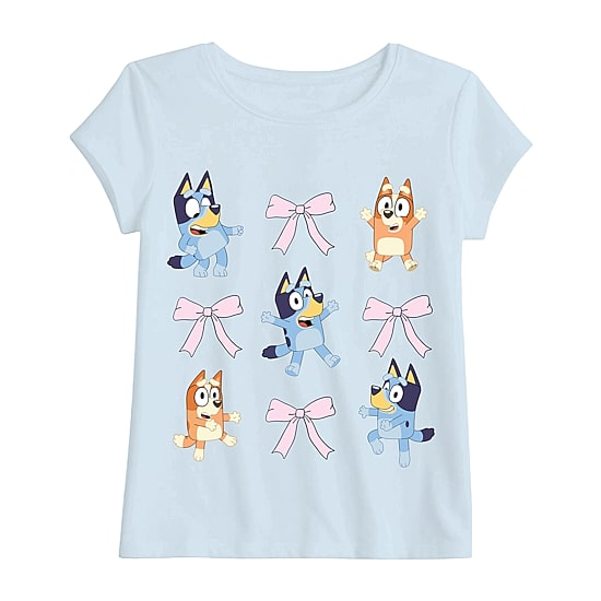 Toddler Girls Crew Neck Short Sleeve Regular Fit Bluey Graphic T-Shirt
