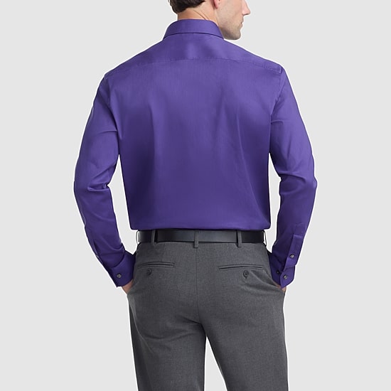 Van Heusen Everyday Defense Stain Shield Mens Regular Fit Stretch Fabric Wrinkle Free Long Sleeve Dress Shirt