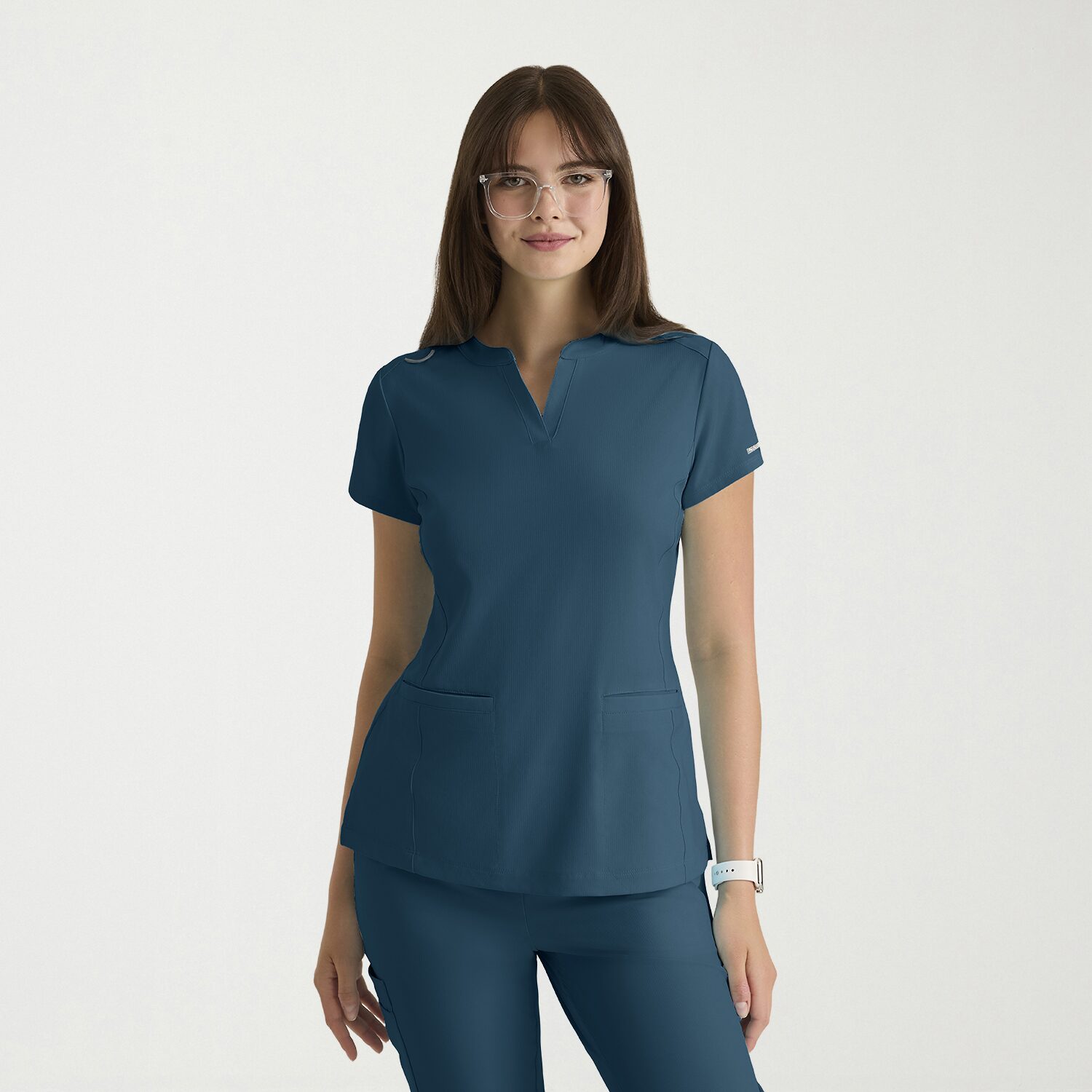 Skechers Skt259 Coast 2-Pocket Top Womens V Neck Short Sleeve Tag Free Stretch Fabric Moisture Wicking Scrub