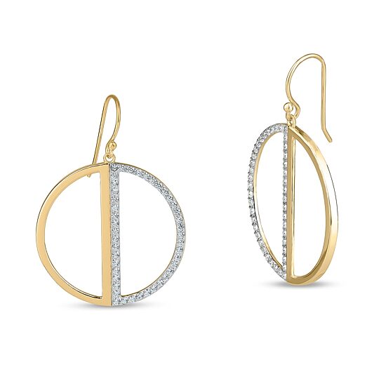 Womens Cubic Zirconia 18K Gold Over Silver Drop Earrings