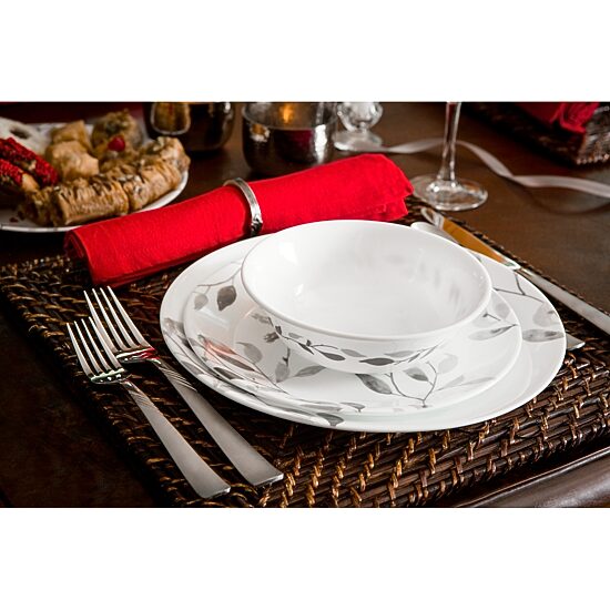 Corelle Boutique 12-pc Misty Leaves Dinnerware Set