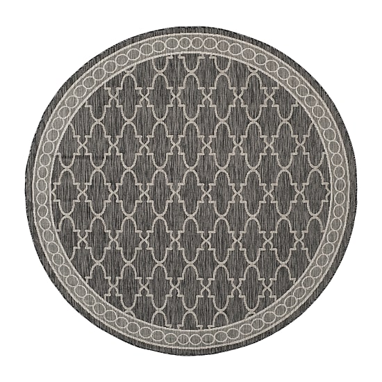 Safavieh Courtyard Collection Keeley Geometric Indoor/Outdoor Round Area Rug