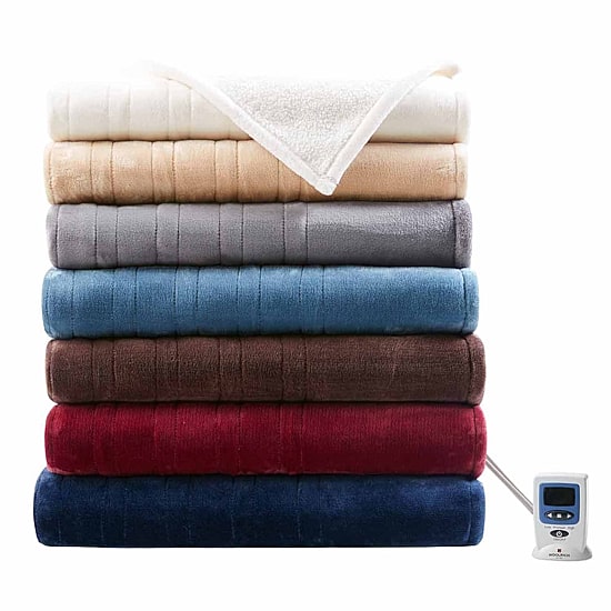 Woolrich Heated Plush To Berber Heated Electric Midweight Blanket