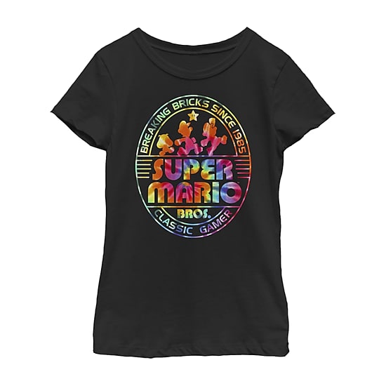 Little & Big Kid Girls Crew Neck Short Sleeve Regular Fit Super Mario Graphic T-Shirt