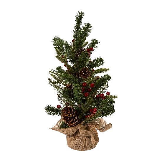 Kurt Adler 24-Inch Red Berries And Pinecones Tree 2 Foot Christmas Tree