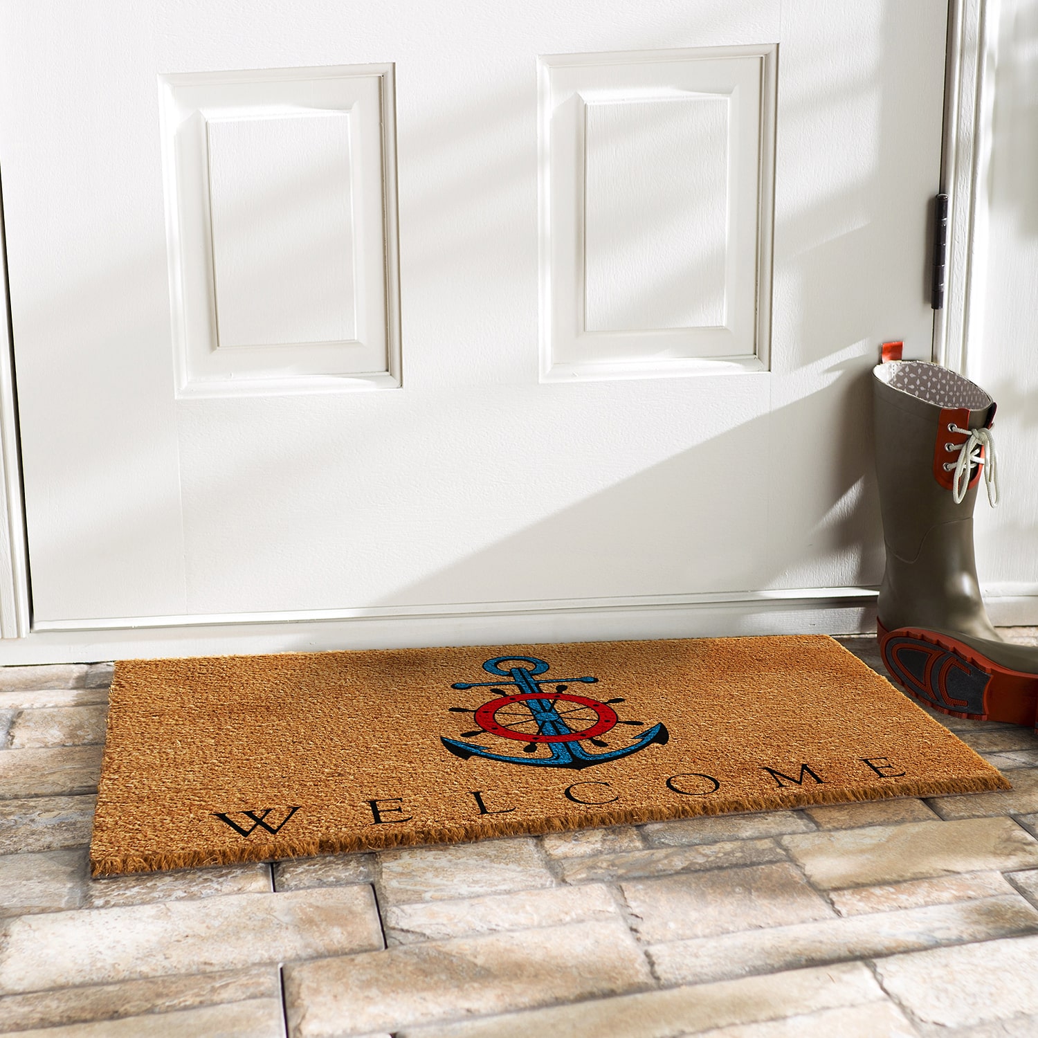 Calloway Mills Ships Anchor Welcome Outdoor Rectangular Doormat