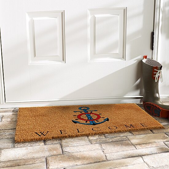 Calloway Mills Ships Anchor Welcome Outdoor Rectangular Doormat