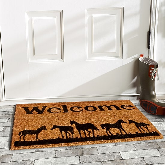 Calloway Mills Horses Welcome Outdoor Rectangular Doormat