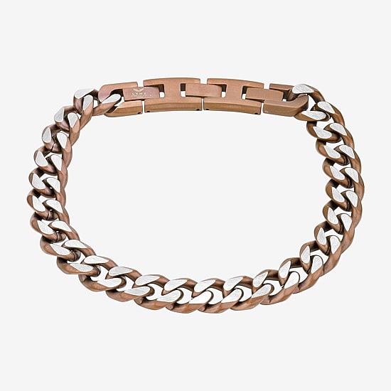 Mens Stainless Steel 9 Inch Solid Curb Chain Bracelet