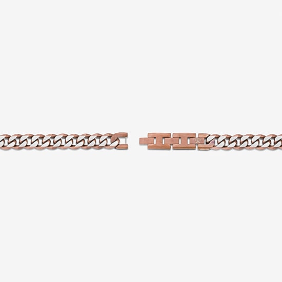 Mens Stainless Steel 9 Inch Solid Curb Chain Bracelet