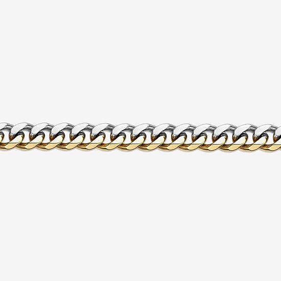 Mens Stainless Steel 9 Inch Solid Curb Chain Bracelet
