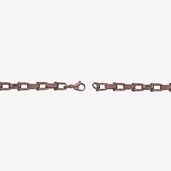 Mens Stainless Steel 8 1/2 Inch Solid Link Chain Bracelet