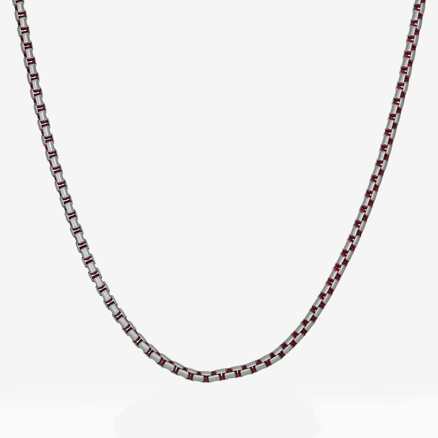 Mens Stainless Steel Inch Box Chain Necklace
