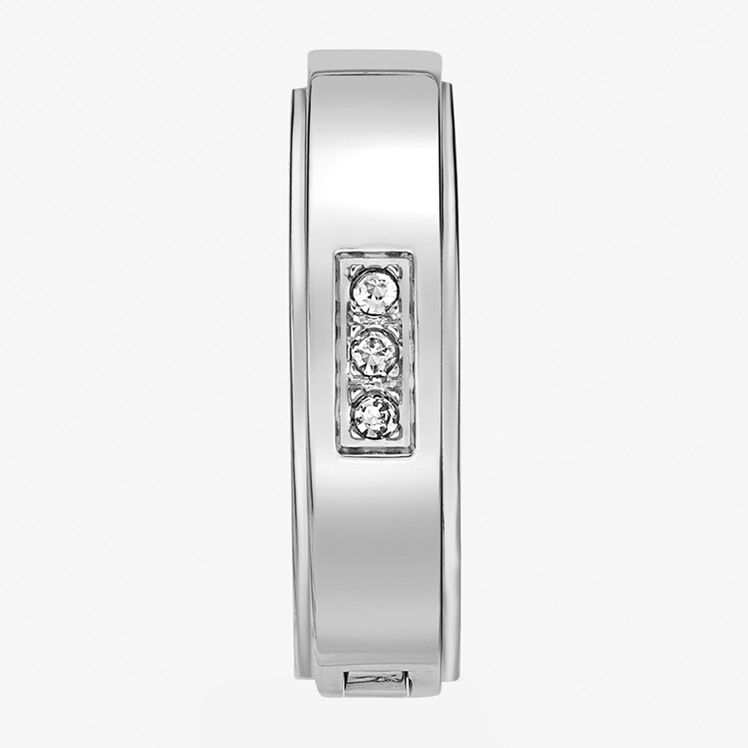 Mens Cubic Zirconia Stainless Steel 14mm Single Earring