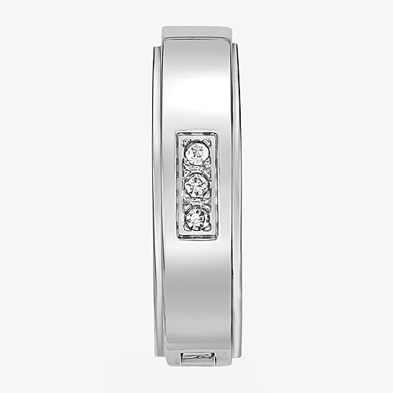 Mens Cubic Zirconia Stainless Steel 14mm Single Earring