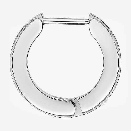 Mens Cubic Zirconia Stainless Steel 14mm Single Earring