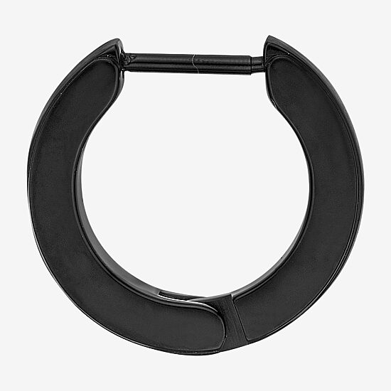 Mens Black Cubic Zirconia Stainless Steel 14mm Single Earring