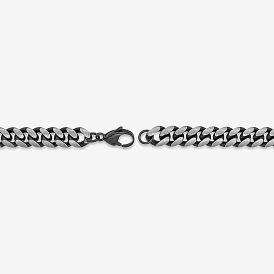 Mens Stainless Steel 8 1/2 Inch Solid Curb Id Bracelet