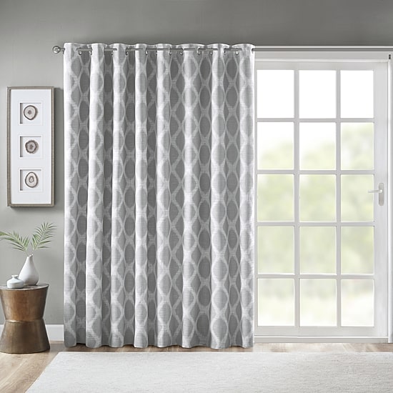 Madison Park Kagen 100"W X 84"L Energy Saving Blackout Grommet Top Single Patio Door Curtain