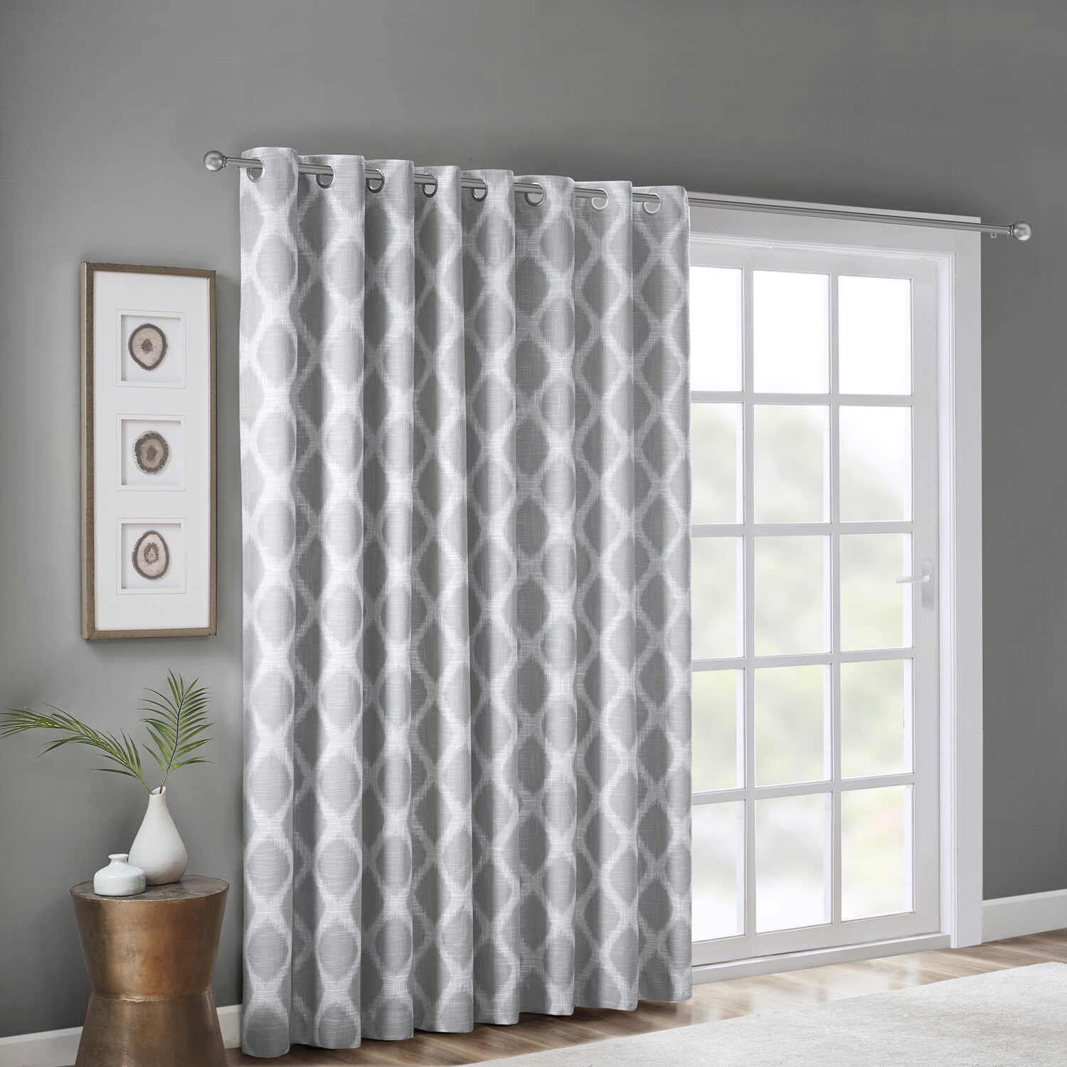 Madison Park Kagen 100"W X 84"L Energy Saving Blackout Grommet Top Single Patio Door Curtain