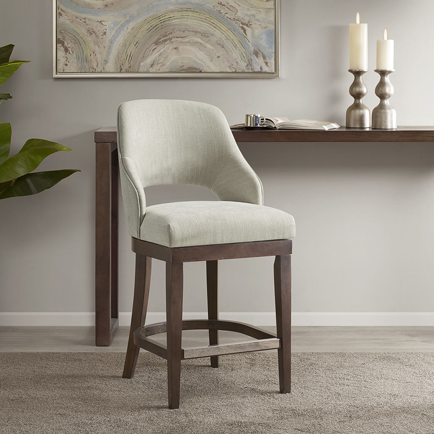 Madison Park Marshall Dining Room Collection Counter Height Upholstered Bar Stool