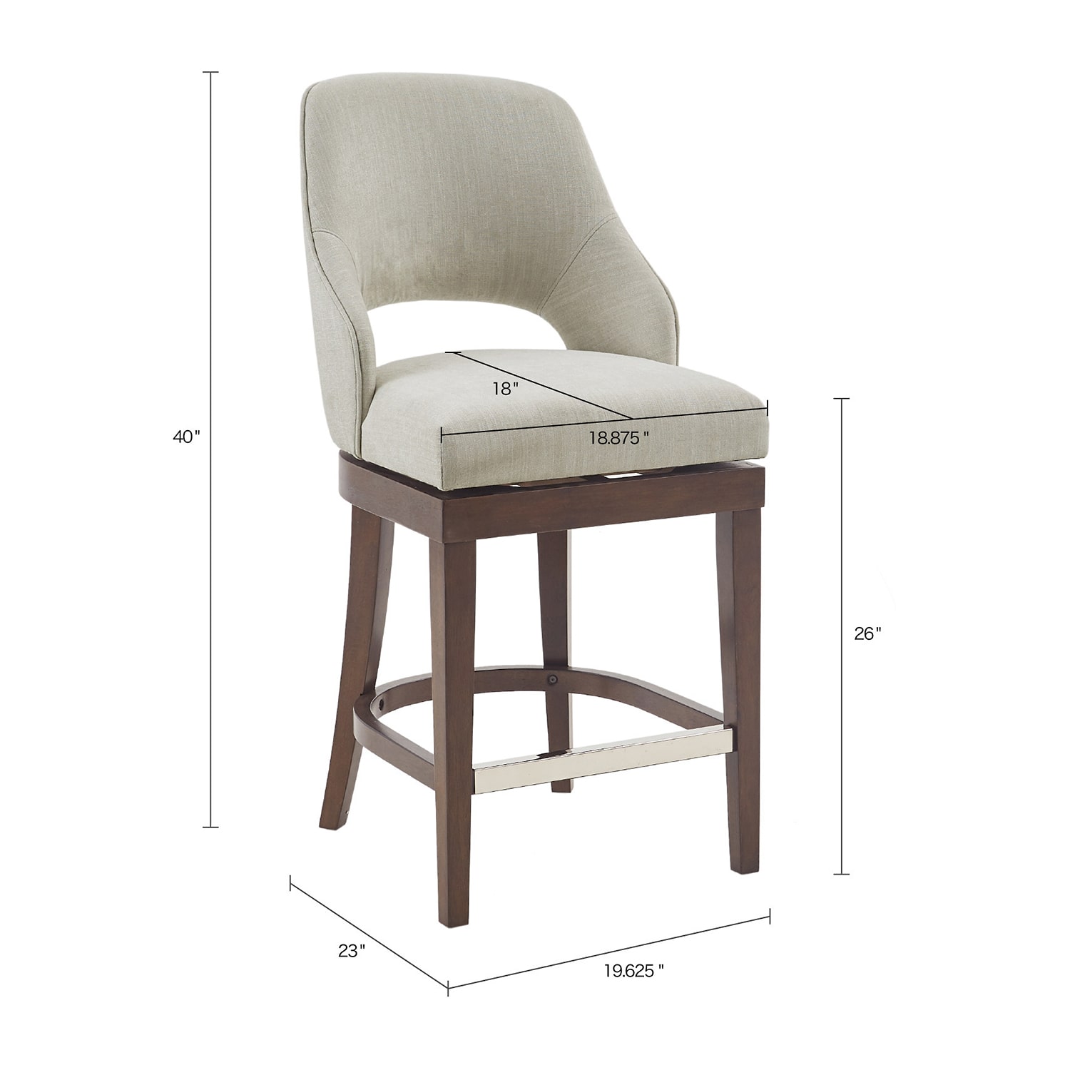 Madison Park Marshall Dining Room Collection Counter Height Upholstered Bar Stool