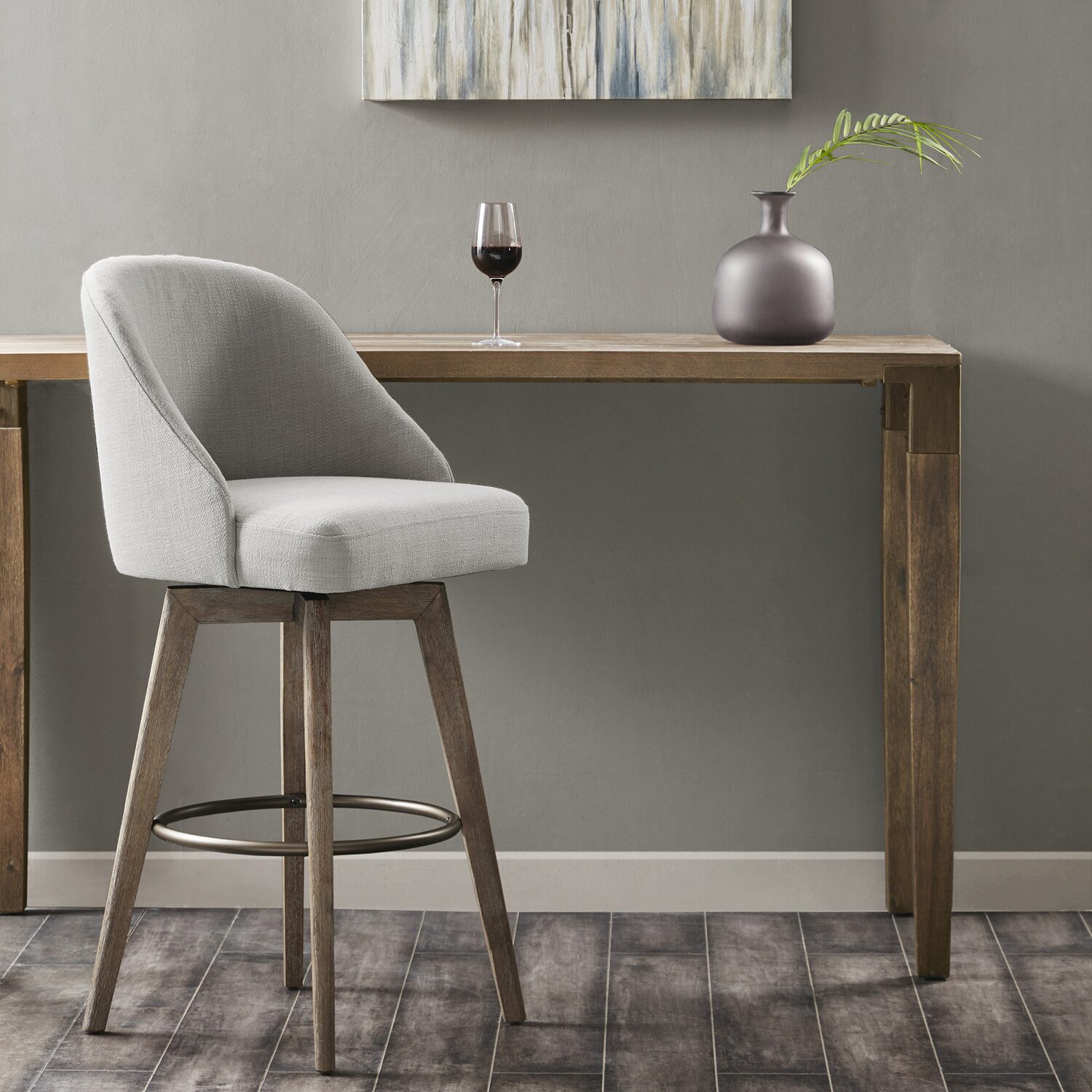 Madison Park Walsh Dining Room Collection Upholstered Swivel Bar Stool