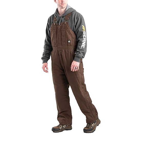 Berne Highland Washed Insulated Bibs Short Mens Workwear Overall